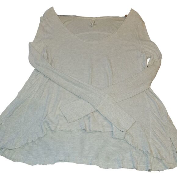 Free People Malibu Thermal Long Sleeve Tee in Ivory/Oatmeal S - Picture 11 of 11